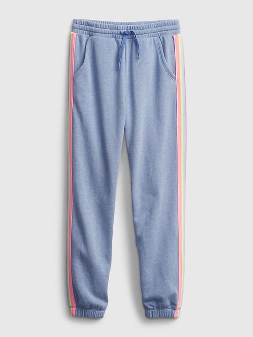 1 of 8 showing, with the color light blue heather of product Kids Slouchy Gap Logo Joggers