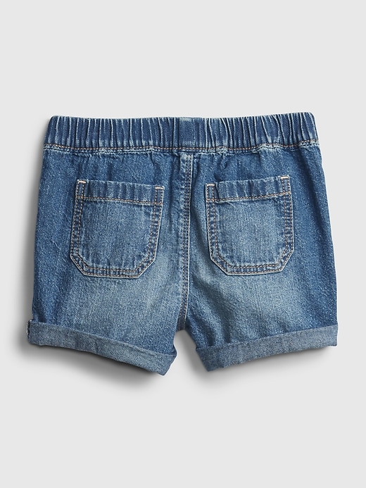 2 of 8 showing, with the color medium wash of product Toddler Denim Pull-On Shorts with Washwell™