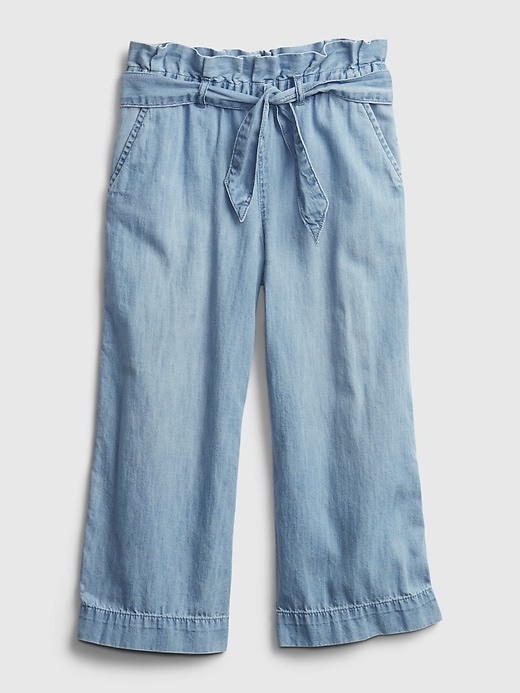 Image number 1 showing, Kids Wide-Leg Crop Jeans with Washwell&#53