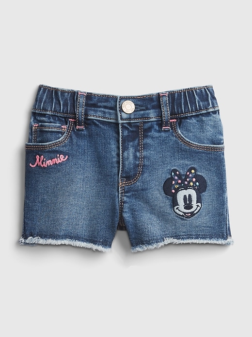1 of 8 showing, with the color minnie mouse of product babyGap &#124 Disney Minnie Mouse Denim Shorts with Washwell™