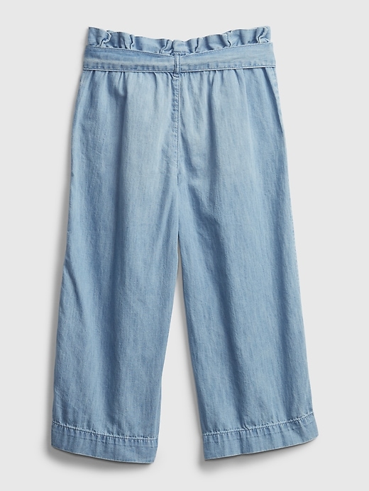 Image number 3 showing, Kids Wide-Leg Crop Jeans with Washwell&#53