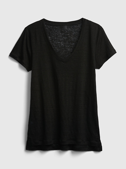 Image number 8 showing, Linen V-Neck T-Shirt