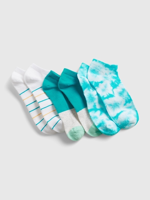 1 of 8 showing, with the color multi of product Kids No-Show Socks (3-Pack)