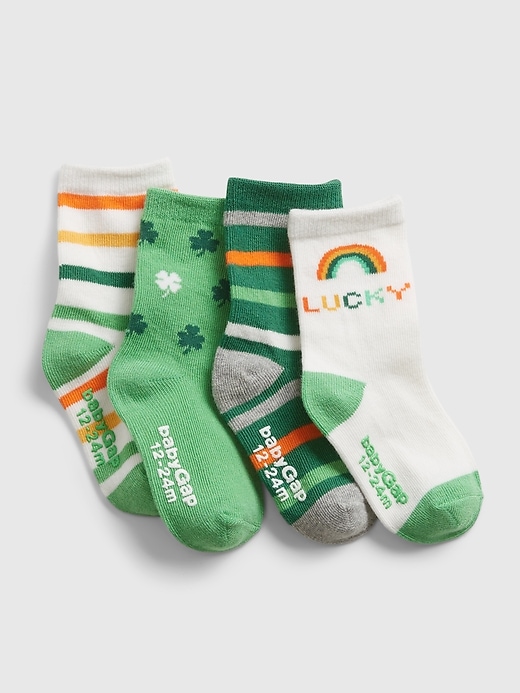 View large product image 1 of 1. Toddler St. Patrick's Day Crew Socks (4-Pack)