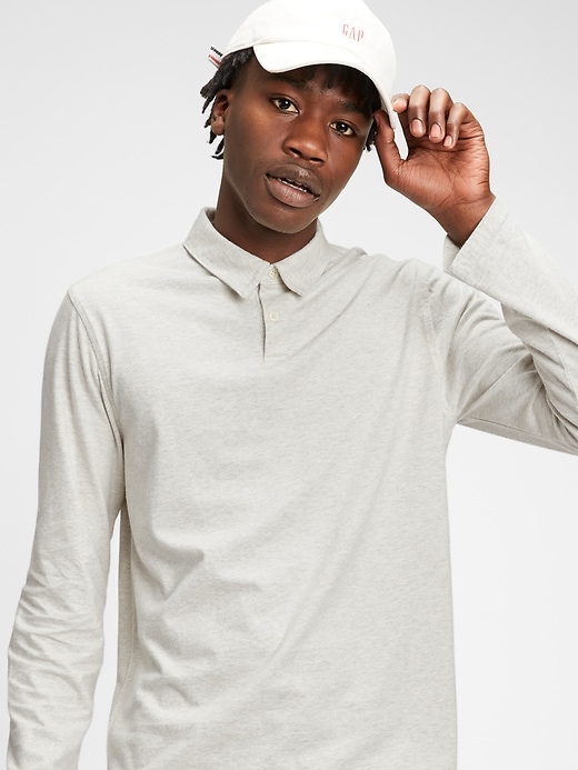 1 of 8 showing, with the color oatmeal heather of product Vintage Soft Polo Shirt