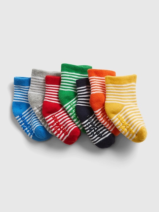 1 of 8 showing, with the color stripe of product Baby Stripe Socks (7-Pack)