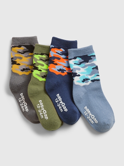 1 of 8 showing, with the color multi of product Toddler Camo Crew Socks (4-Pack)