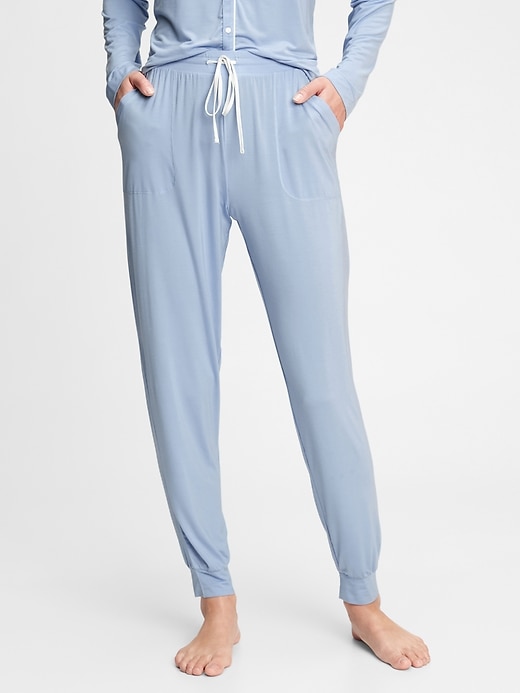 1 of 8 showing, with the color beach blue of product Modal Pajama Joggers
