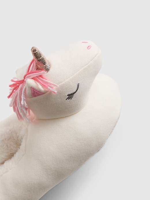 2 of 8 showing, with the color ivory frost of product Kids Unicorn Slippers