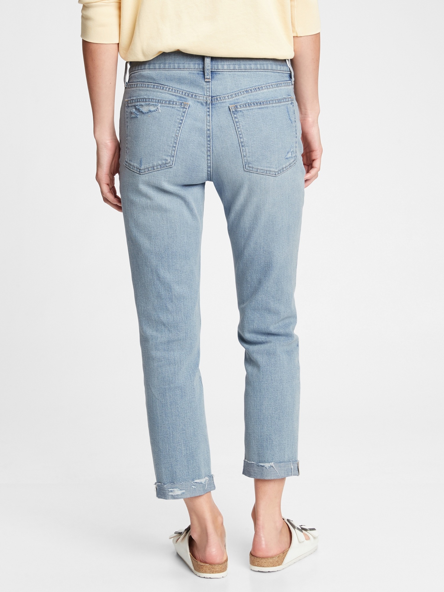 Mid Rise Girlfriend Jeans with Washwell Gap