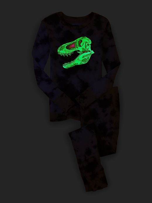 Image number 2 showing, Kids Glow-In-The-Dark Tie-Dye Dinosaur PJ Set