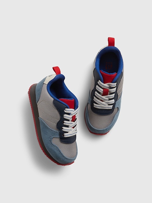 1 of 8 showing, with the color bainbridge blue of product Toddler Multi-Colored Sneakers