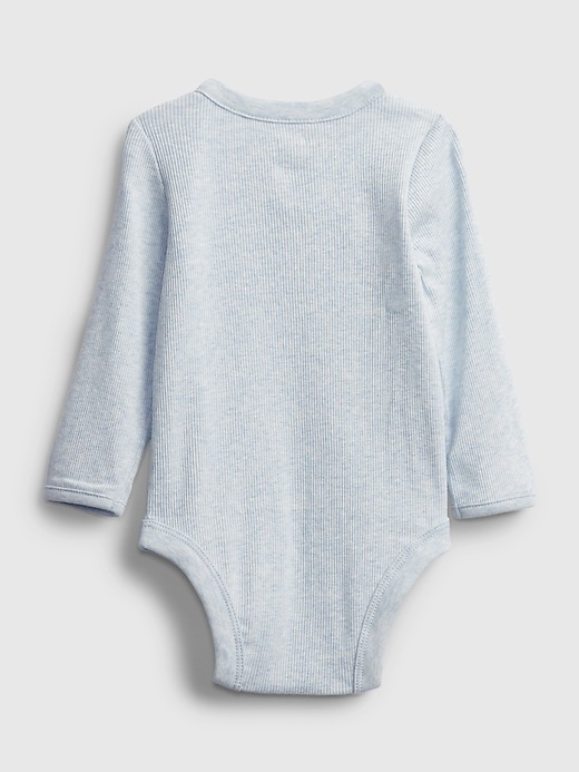 Image number 2 showing, Baby 100% Organic Cotton Bear Pocket Bodysuit