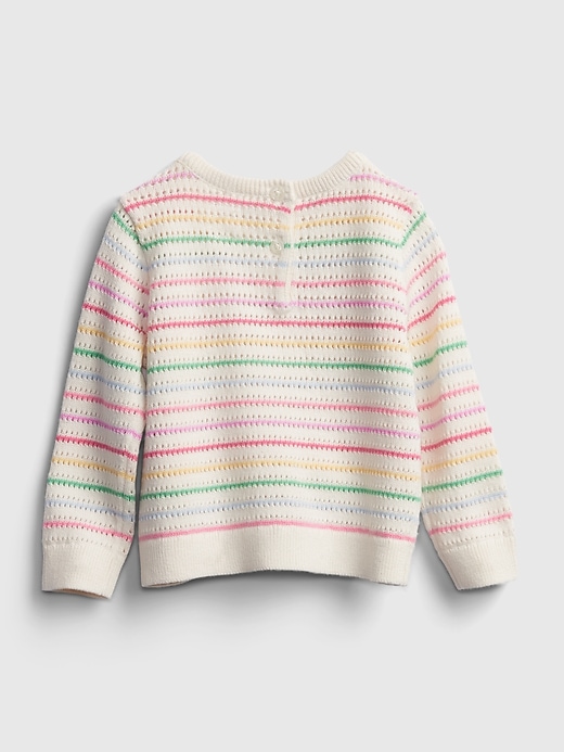 Image number 2 showing, Baby Rainbow Embroidered Crewneck Sweater