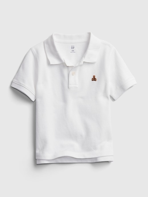 1 of 8 showing, with the color white of product Toddler Polo Shirt