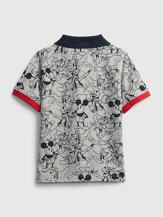 2 of 8 showing, with the color light heather grey of product babyGap &#124 Disney Mickey Mouse Pique Polo Shirt
