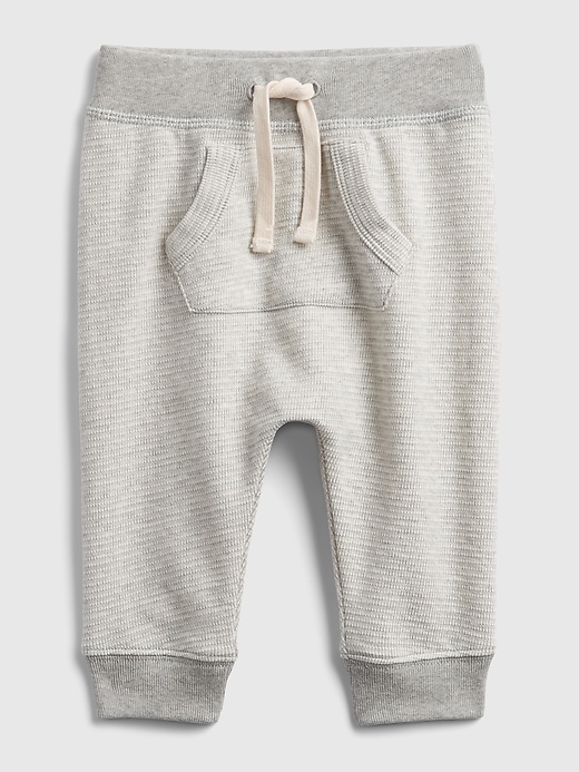 1 of 8 showing, with the color light heather gray of product Baby Knit Pull-On Pants