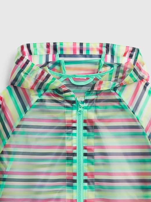 Image number 3 showing, Kids Rainbow Stripe Poncho