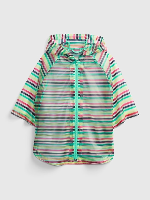 Image number 1 showing, Kids Rainbow Stripe Poncho