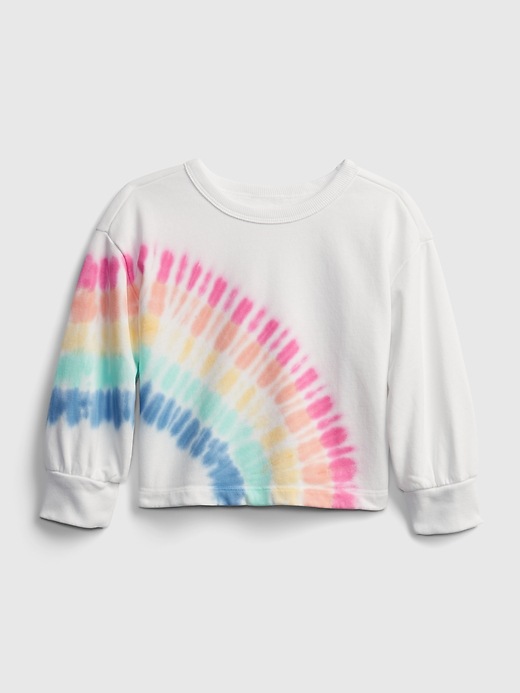 View large product image 1 of 4. Toddler Rainbow Tie-Dye Graphic Crewneck Sweatshirt.