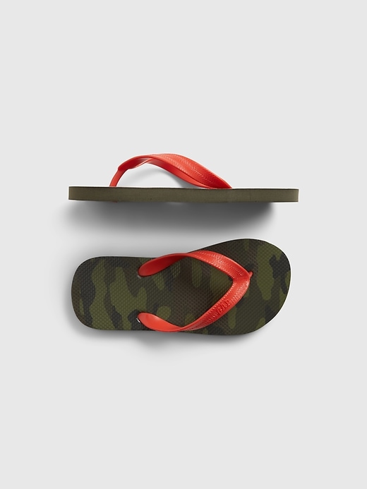 View large product image 1 of 1. Kids Camo Flip Flops