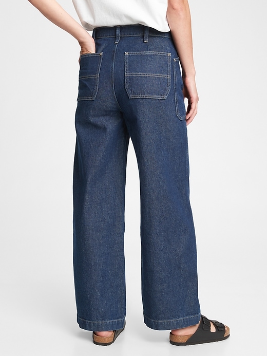 Image number 2 showing, Gap & Jean ReDesign Sky High Wide Leg Trouser Jean With Washwell&#153