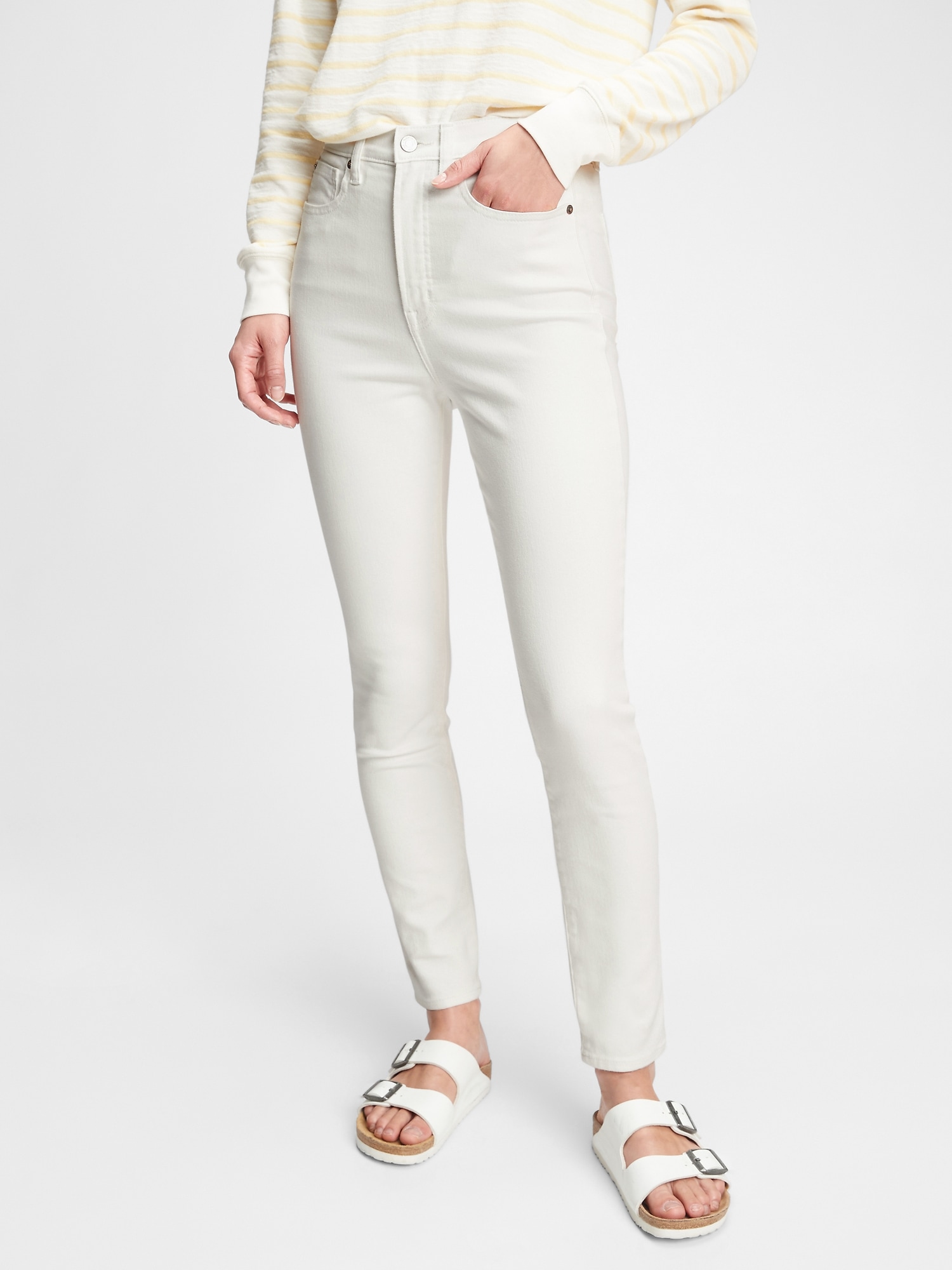 high rise true skinny jeans with washwell