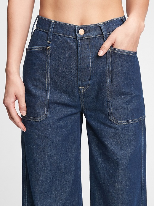 Image number 4 showing, Gap & Jean ReDesign Sky High Wide Leg Trouser Jean With Washwell&#153
