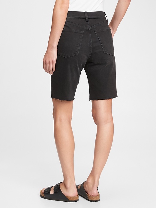 Image number 2 showing, 9'' High Rise Denim Bermuda Shorts With Washwell&#153