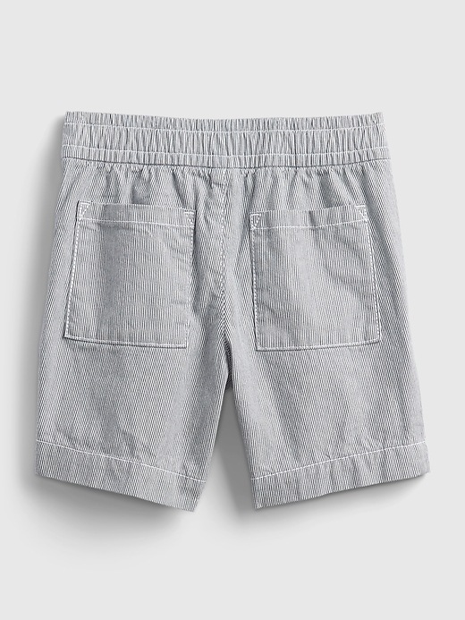2 of 8 showing, with the color railroad stripe blue of product Toddler Easy Pull-On Shorts with Washwell™