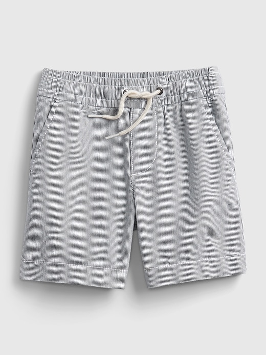 1 of 8 showing, with the color railroad stripe blue of product Toddler Easy Pull-On Shorts with Washwell™
