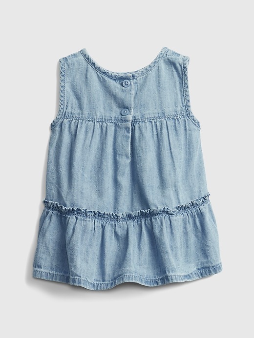 2 of 8 showing, with the color california mountain of product Baby Denim Tiered Shirt