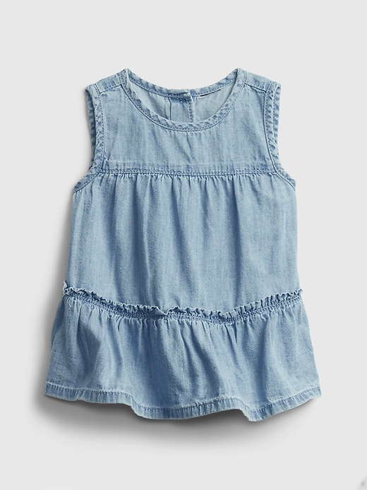 Image number 1 showing, Baby Denim Tiered Shirt