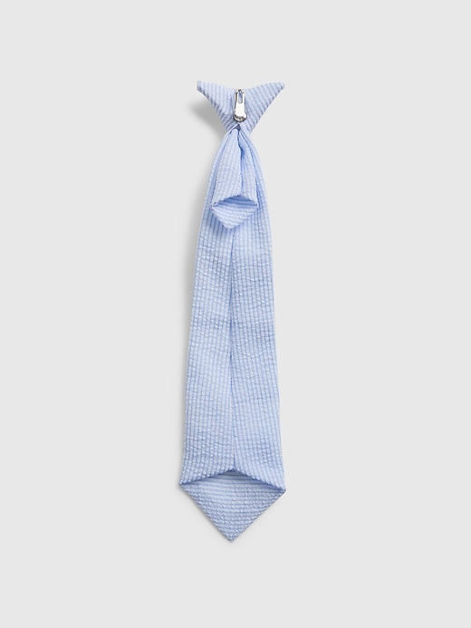 2 of 8 showing, with the color blue seersucker of product Kids Clip-On Tie