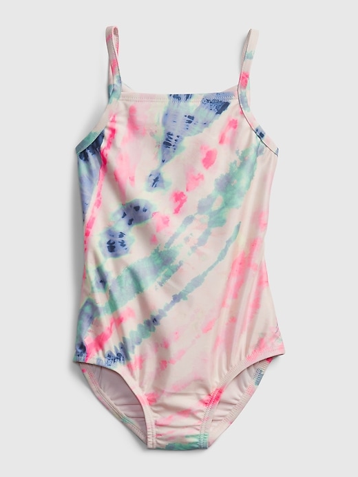 1 of 8 showing, with the color multi tie dye of product Toddler Recycled Tie-Dye Swim One-Piece