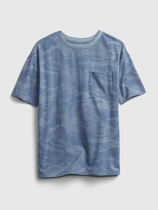 2 of 8 showing, with the color blue camo of product Teen 100% Organic Cotton Pocket T-Shirt