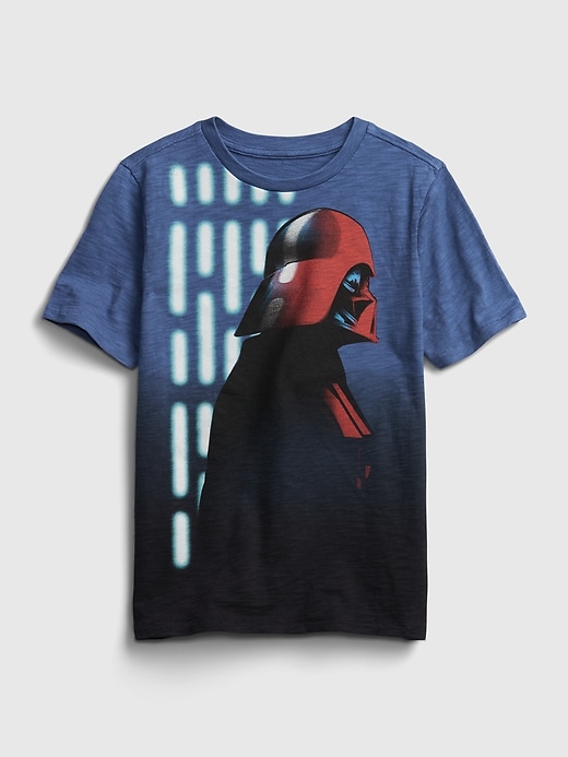 1 of 8 showing, with the color chrome blue of product GapKids &#124 Star Wars™ Dip-Dye Graphic T-Shirt