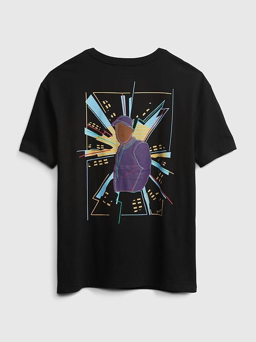 2 of 8 showing, with the color true black of product The Gap Collective Black History Month Teen 100% Organic Cotton T-Shirt