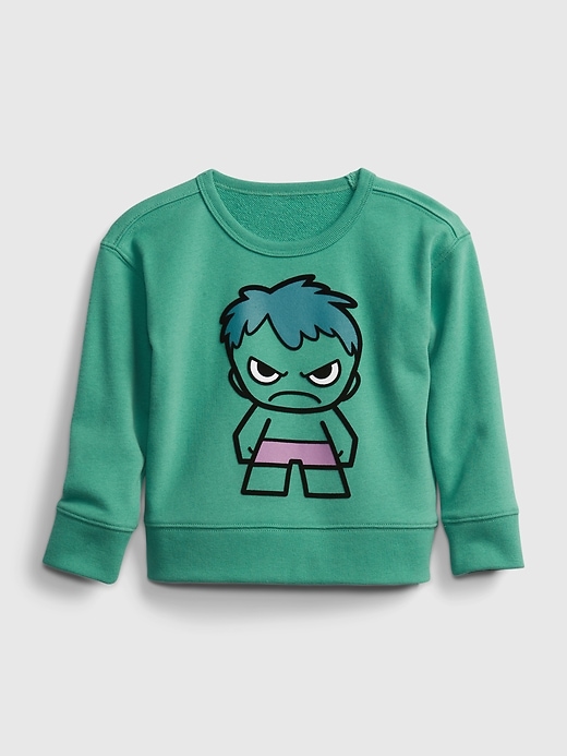 1 of 8 showing, with the color fresh grass of product babyGap &#124 Marvel Graphic Crewneck Sweatshirt