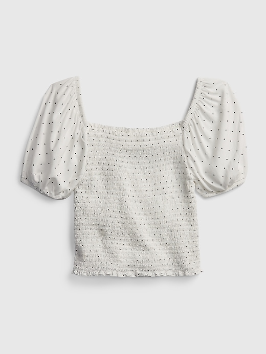 2 of 8 showing, with the color dot print of product Teen Puff Sleeve Shirt