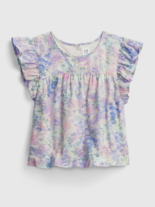 1 of 8 showing, with the color purple print of product Kids Watercolor Top