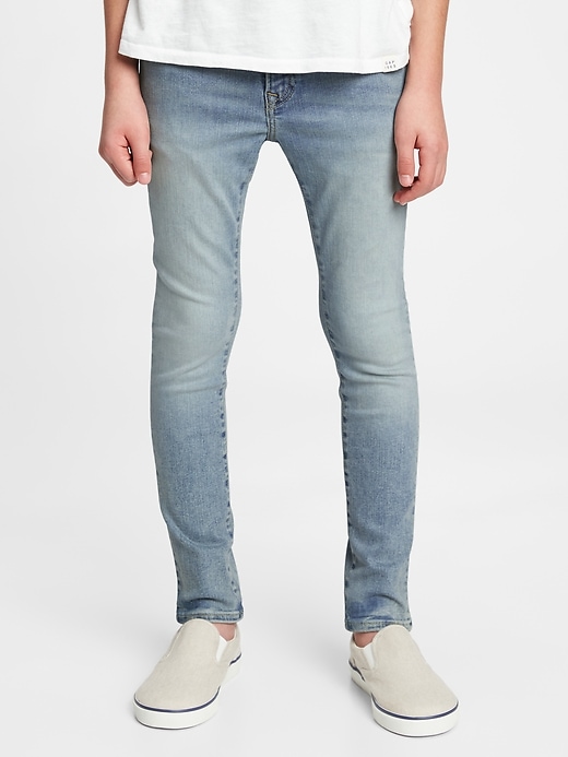 2 of 8 showing, with the color medium wash of product Kids Super Skinny Jeans with Washwell™
