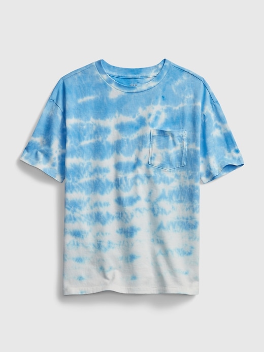 2 of 8 showing, with the color blue tie dye of product Teen 100% Organic Cotton Pocket T-Shirt