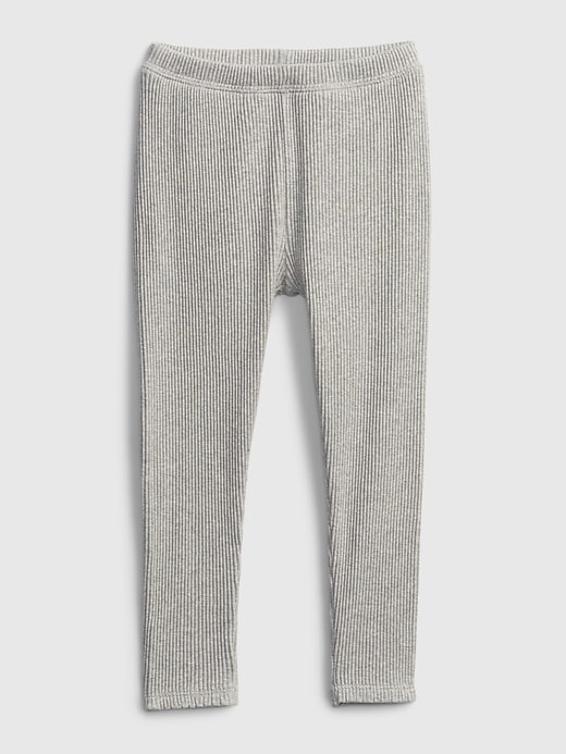 1 of 8 showing, with the color grey heather of product Toddler Ribbed Leggings