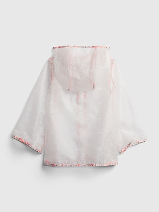 2 of 8 showing, with the color floral print of product Toddler Clear Rain Jacket