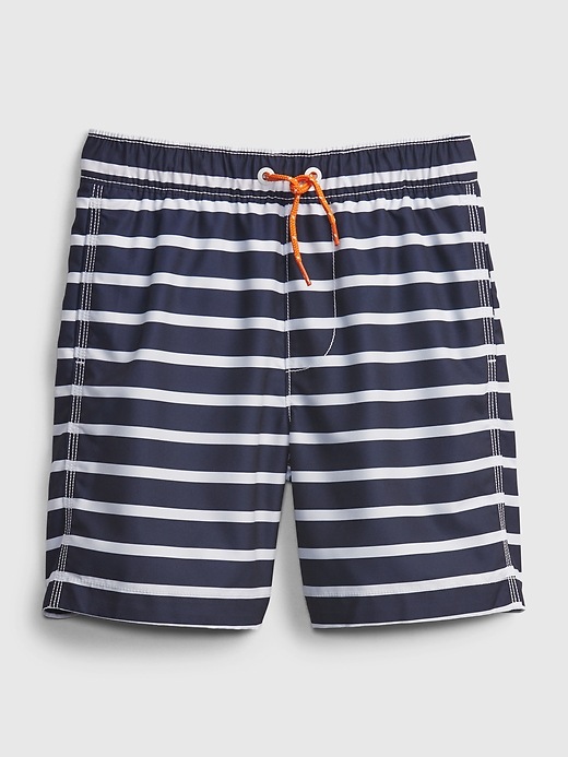 Kids 100% Recycled Stripe Swim Trunks