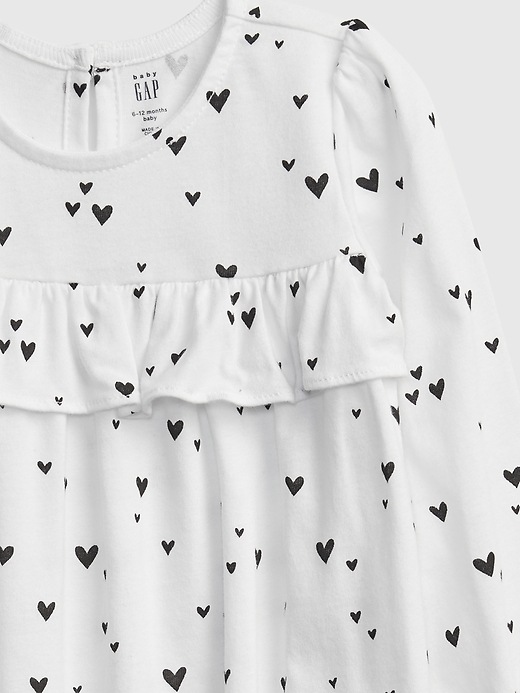 Image number 3 showing, Baby 100% Organic Cotton Heart One-Piece