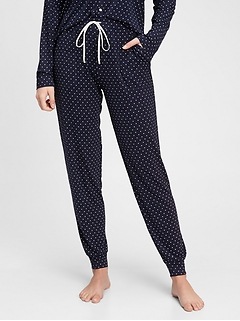 gap print joggers in modal