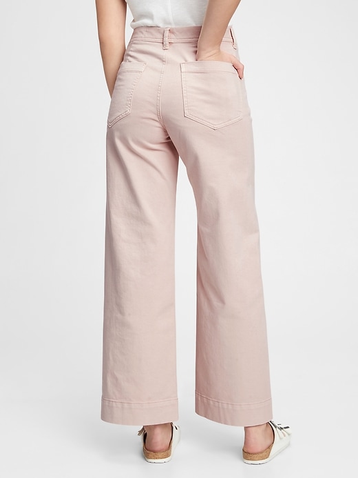 2 of 8 showing, with the color dull rose pink of product High Rise Wide-Leg Pants With Washwell™