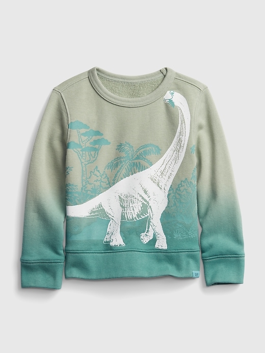 1 of 8 showing, with the color turquoise smoke of product Toddler Crewneck Dip-Dye Sweatshirt